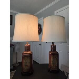 Very Rare Vintage Frederick Cooper Ceramic Table Lamp Chicago Asian Style 1970